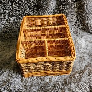 Wicker basket Rattan Basket Napkins and Utensil Holder